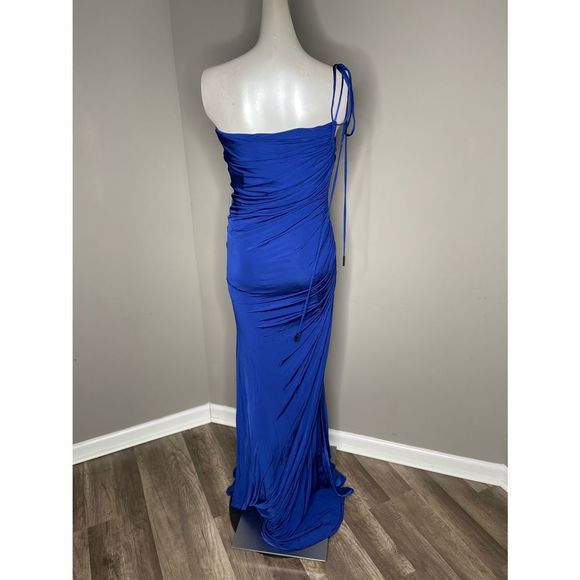 HALSTON ANJELICA ONE SHOULDER JERSEY GOWN - Picture 7 of 10